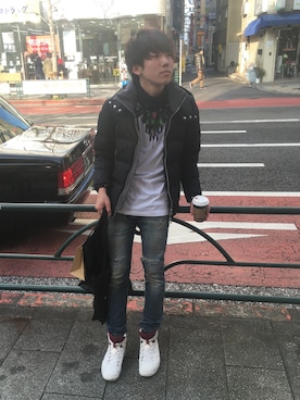 「417 EDIFICE（フォーワンセブンエディフィス）のアイテム（ダウンジャケット/コート）」を使った、yutoさん（メンズ・175cm）の冬コーディネート