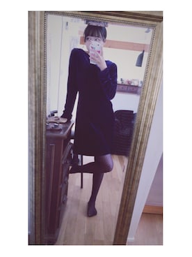 「ポールスミス」｜「アイテム（ワンピース/ドレス）」を使った、neiroさん（レディース・163cm）の冬コーディネート