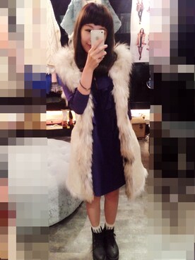 「TAIPEI」｜「アイテム（ムートンコート）」を使った、SHiNY SPOさん（レディース・155cm）の冬コーディネート
