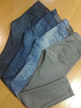 「Lee（リー）のLEE/別注THERMOLITE Skinny（デニムパンツ）」を使った、真田丸のプーさんさん（メンズ・173cm）の秋コーディネート