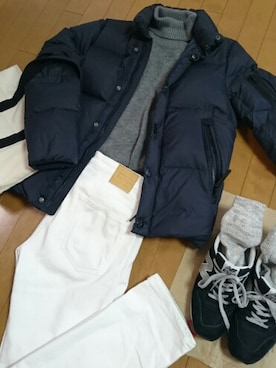 「Lee（リー）のLEE/別注THERMOLITE Skinny（デニムパンツ）」を使った、真田丸のプーさんさん（メンズ・173cm）の秋コーディネート
