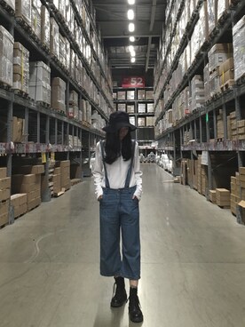 「Dr. Martens（ドクターマーチン）のアイテム（ブーツ、ブラック系）」を使った、Mさん（レディース・160cm）の春コーディネート
