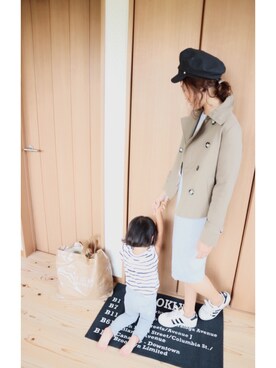 「アイテム（トレンチコート、グリーン系）」を使った、chichinpuipuinopuiさん（レディース・155cm）の秋コーディネート