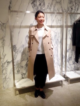 「ASTRAET（アストラット）のアイテム（トレンチコート）」を使った、mizuguchi ayaeさん（レディース・168cm）の春コーディネート