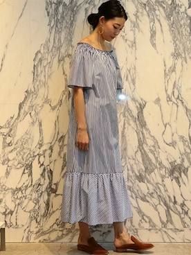 「涼しげ」｜「アイテム（ワンピース/ドレス）」を使った、mizuguchi ayaeさん（レディース・168cm）の夏コーディネート
