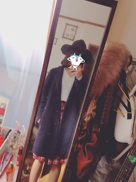 「SEVENDAYS=SUNDAY（セブンデイズサンデイ）のアイテム（チェスターコート）」を使った、a o b aさん（レディース・161cm）の冬コーディネート