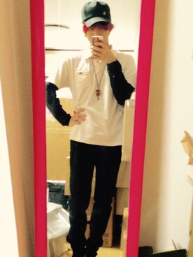 「VICTIM（ヴィクティム）のアイテム（キャップ）」を使った、きゃらさん（メンズ・165cm）の春コーディネート