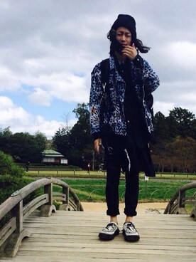 「JOYRICH（ジョイリッチ）のアイテム（ライダースジャケット）」を使った、ずずまさん（メンズ・165cm）の春コーディネート