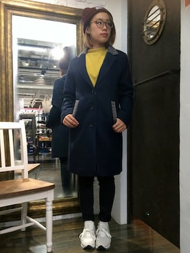 「HARRIS TWEED（ハリスツイード）のアイテム」を使った、Right-on 店舗スタッフさん（レディース・160cm）の秋コーディネート