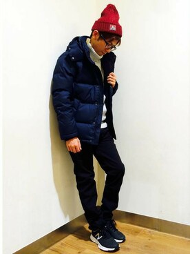 「BEN DAVIS（ベンデイビス）のアイテム（帽子）」を使った、Right-on 店舗スタッフさん（メンズ・178cm）の秋コーディネート