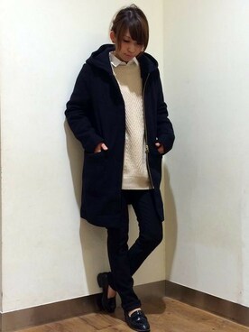 「Right-on（ライトオン）のアイテム（その他アウター）」を使った、Right-on 店舗スタッフさん（レディース・160cm）の秋コーディネート
