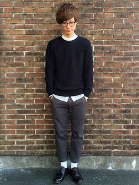 「ジョガーパンツ」｜Right-on 店舗スタッフさん（メンズ・173cm）の秋コーディネート