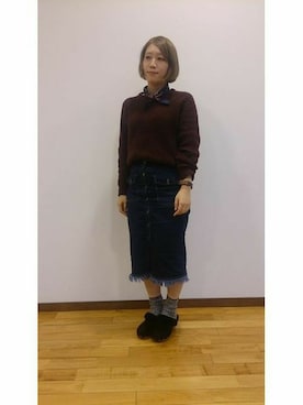 Right-on 店舗スタッフさん（レディース・160cm）の秋コーディネート