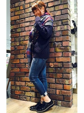 Right-on 店舗スタッフさん（レディース・160cm）の秋コーディネート