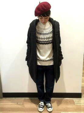 「Right-on（ライトオン）のアイテム（その他アウター）」を使った、Right-on 店舗スタッフさん（レディース・160cm）の秋コーディネート