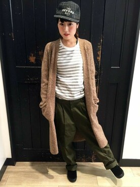 「Right-on（ライトオン）のアイテム（帽子）」を使った、Right-on 店舗スタッフさん（レディース・160cm）の冬コーディネート