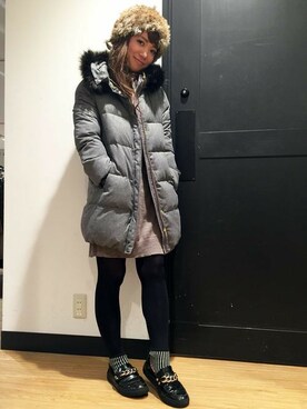 「Right-on（ライトオン）のアイテム（ダウンジャケット/コート）」を使った、Right-on 店舗スタッフさん（レディース・160cm）の冬コーディネート