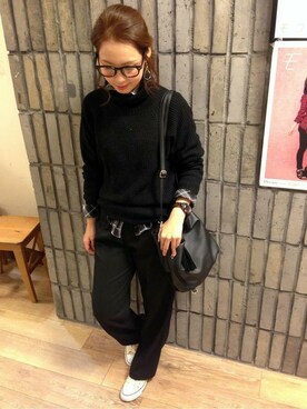 Right-on 店舗スタッフさん（レディース・160cm）の冬コーディネート
