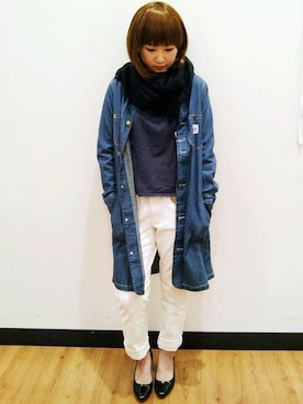 「Lee（リー）のアイテム（ワンピース/ドレス）」を使った、Right-on 店舗スタッフさん（レディース・160cm）の冬コーディネート