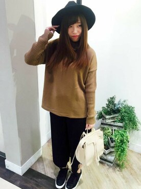 「CHIME（チャイム）のアイテム」を使った、Right-on 店舗スタッフさん（レディース・160cm）の冬コーディネート