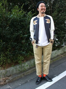 「Right-on（ライトオン）のアイテム（ブルゾン）」を使った、Right-on 店舗スタッフさん（メンズ・170cm）の冬コーディネート