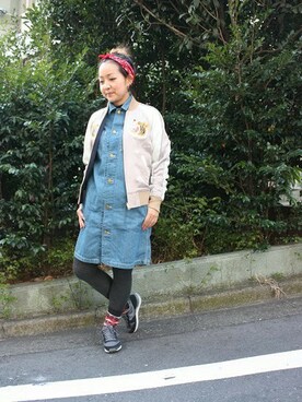 「Right-on（ライトオン）のアイテム（ブルゾン）」を使った、Right-on 店舗スタッフさん（レディース・154cm）の冬コーディネート