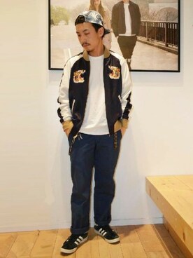 「Right-on（ライトオン）のアイテム（ブルゾン）」を使った、Right-on 店舗スタッフさん（メンズ・166cm）の冬コーディネート