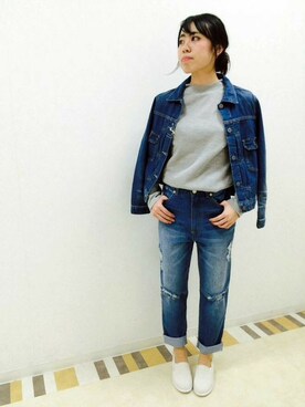 「CHIME（チャイム）のアイテム」を使った、Right-on 店舗スタッフさん（レディース・157cm）の冬コーディネート