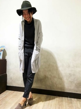 Right-on 店舗スタッフさん（レディース・155cm）の冬コーディネート