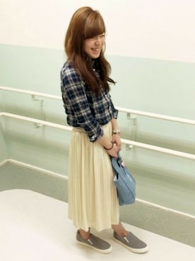 「Lee（リー）のアイテム（バッグ）」を使った、Right-on 店舗スタッフさん（レディース・157cm）の冬コーディネート