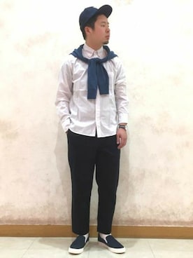 「Champion（チャンピオン）のアイテム（キャップ）」を使った、Right-on 店舗スタッフさん（メンズ・177cm）の冬コーディネート