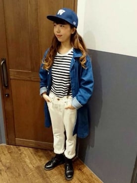 「WORLD WORKERS（ワールドワーカーズ）のアイテム（その他アウター）」を使った、Right-on 店舗スタッフさん（レディース・158cm）の冬コーディネート