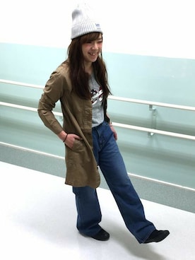 「Lee（リー）のアイテム（ワンピース/ドレス）」を使った、Right-on 店舗スタッフさん（レディース・160cm）の春コーディネート