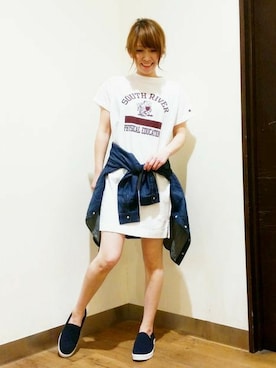 Right-on 店舗スタッフさん（レディース・160cm）の春コーディネート