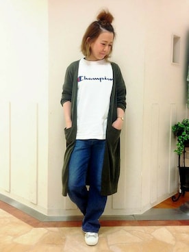 「LEE」｜Right-on 店舗スタッフさん（レディース・155cm）の春コーディネート