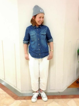 Right-on 店舗スタッフさん（レディース・155cm）の春コーディネート