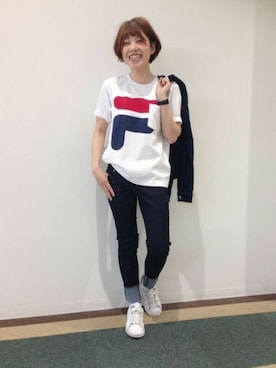 「FILA」｜Right-on 店舗スタッフさん（レディース・159cm）の春コーディネート
