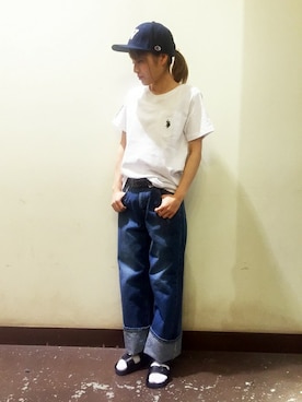 「LEE」｜Right-on 店舗スタッフさん（レディース・155cm）の春コーディネート