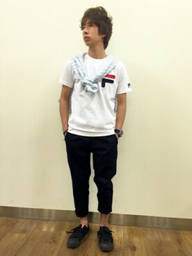 「FILA」｜Right-on 店舗スタッフさん（レディース・170cm）の春コーディネート