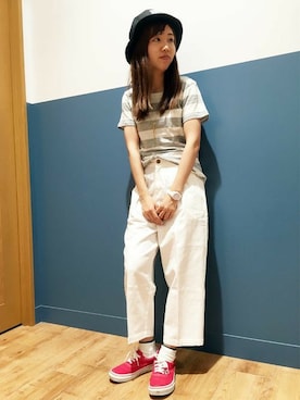 Right-on 店舗スタッフさん（レディース・159cm）の春コーディネート