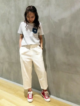 Right-on 店舗スタッフさん（レディース・160cm）の春コーディネート