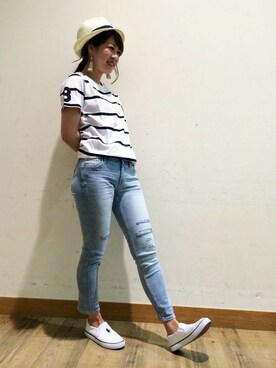 Right-on 店舗スタッフさん(レディース・159cm)の春コーディネート