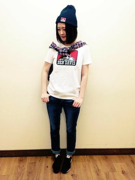 Right-on 店舗スタッフさん（レディース・168cm）の春コーディネート