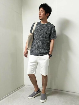 「Right-on（ライトオン）のアイテム（ニット/セーター）」を使った、Right-on 店舗スタッフさん（メンズ・175cm）の春コーディネート
