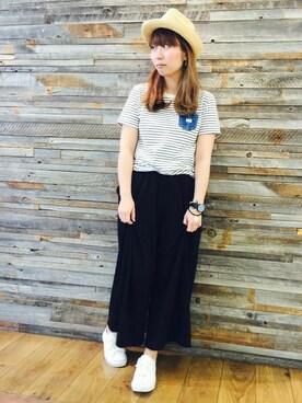 Right-on 店舗スタッフさん（レディース・158cm）の夏コーディネート