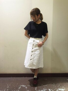 「LEE」｜Right-on 店舗スタッフさん（レディース・155cm）の夏コーディネート