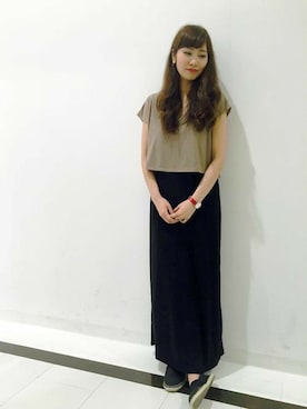 Right-on 店舗スタッフさん（レディース・163cm）の夏コーディネート