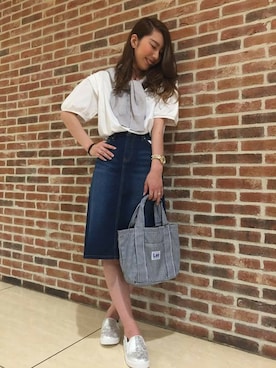 Right-on 店舗スタッフさん（レディース・158cm）の夏コーディネート