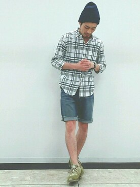 「Right-on（ライトオン）のアイテム（帽子）」を使った、Right-on 店舗スタッフさん（メンズ・167cm）の夏コーディネート