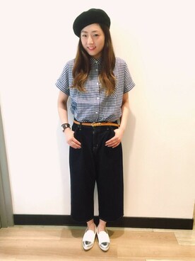 Right-on 店舗スタッフさん（レディース・158cm）の夏コーディネート